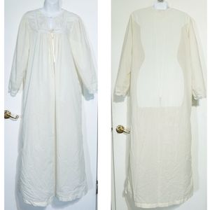 Vintage Barbizon pale yellow Long Maxi Nightgown Embroidered Lace Ribbon M